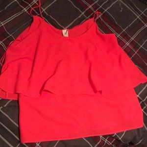 Red layered tank top